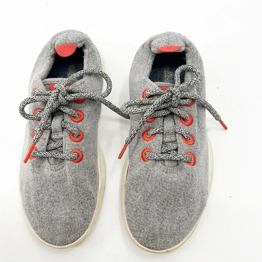 AllBirds Runners Wool Lace Up Sneakers gray orange size 6